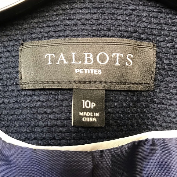 Talbots Navy Open Front Jacket 10P - Picture 3 of 7